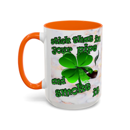 celtics logo - Accent Mug (white marble)