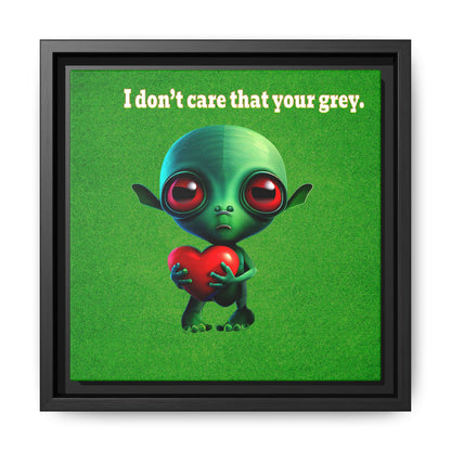 I don't care that your grey - framed canvas art (green turf)