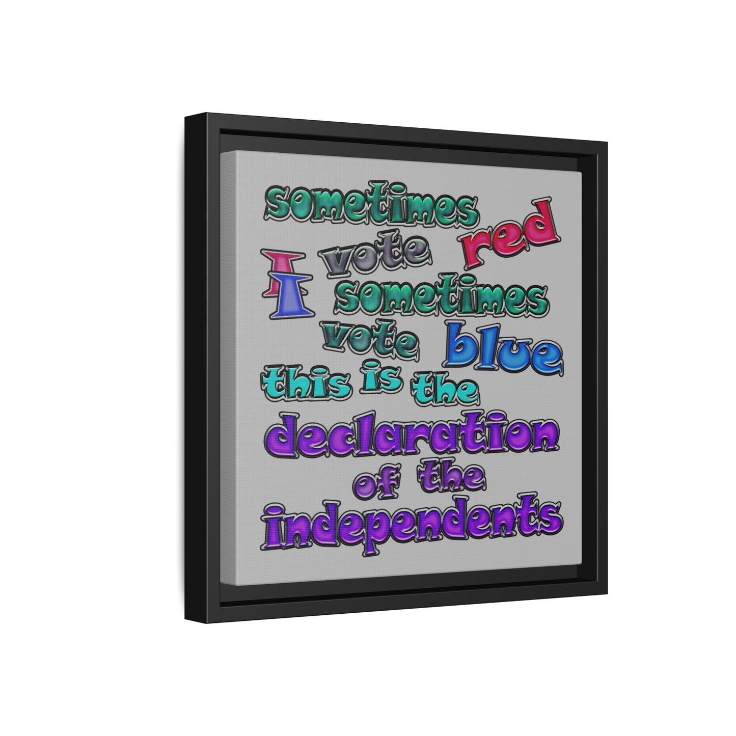 declaration of the independents - framed canvas art (light grey)