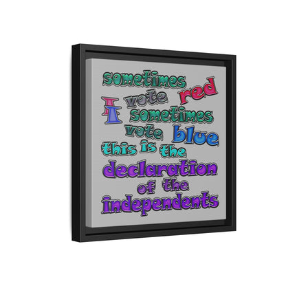 declaration of the independents - framed canvas art (light grey)