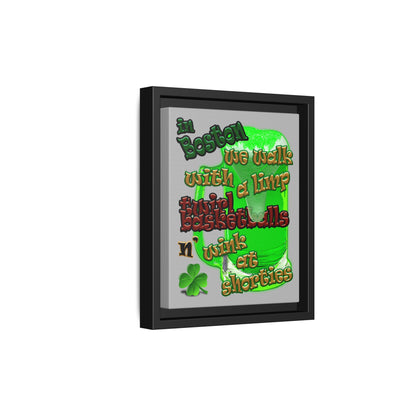 celtics logo - framed canvas art (light grey)