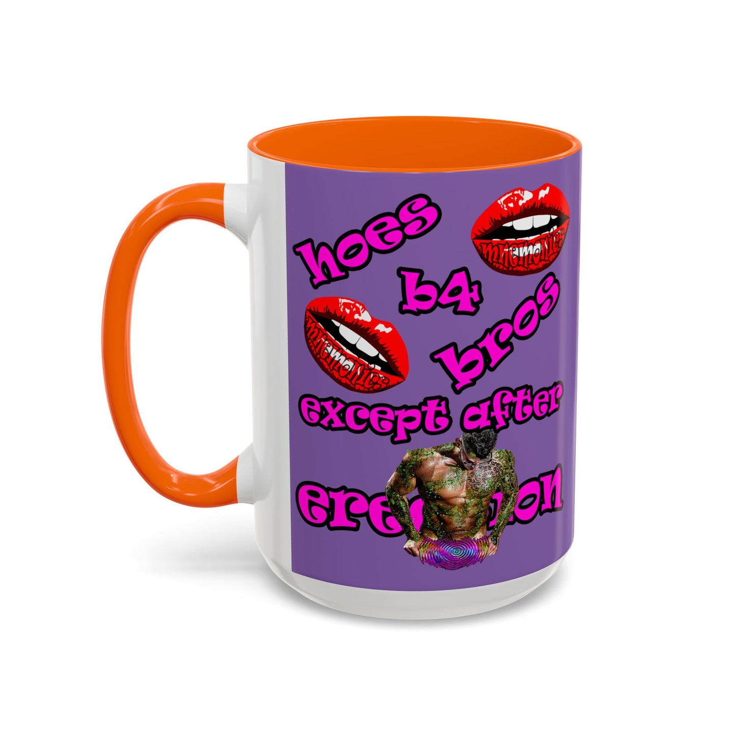 hoes b4 bros - Accent Mug (light purple)