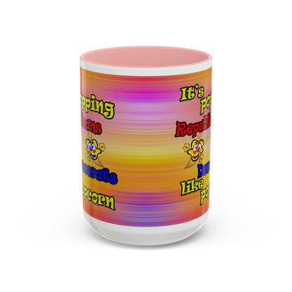 popping like popcorn - Accent Mug (color blur)