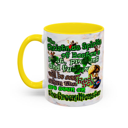 christmas spirits of boston - Accent Mug (white marble)