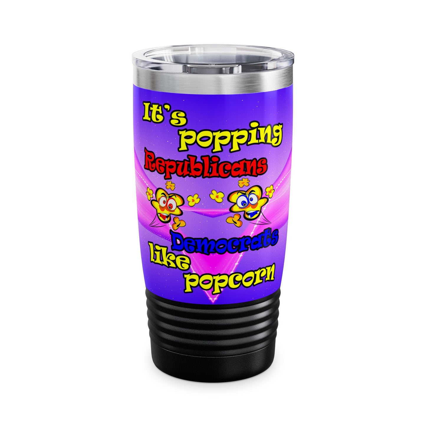 popping like popcorn - Ringneck Tumbler, 20oz (purple-pink wave)
