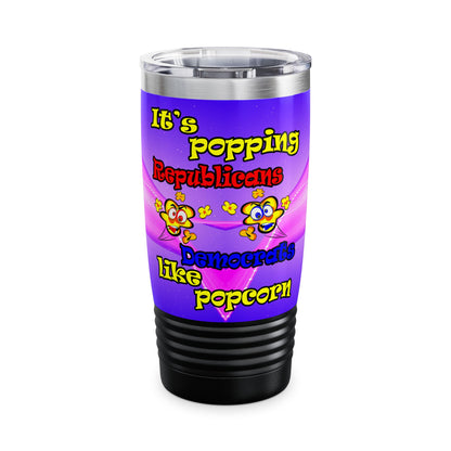popping like popcorn - Ringneck Tumbler, 20oz (purple-pink wave)