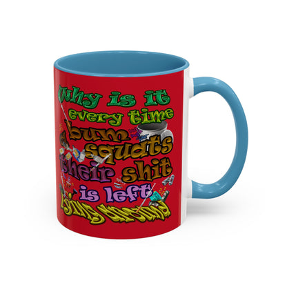 the bum's shit - Accent Mug (dark red)