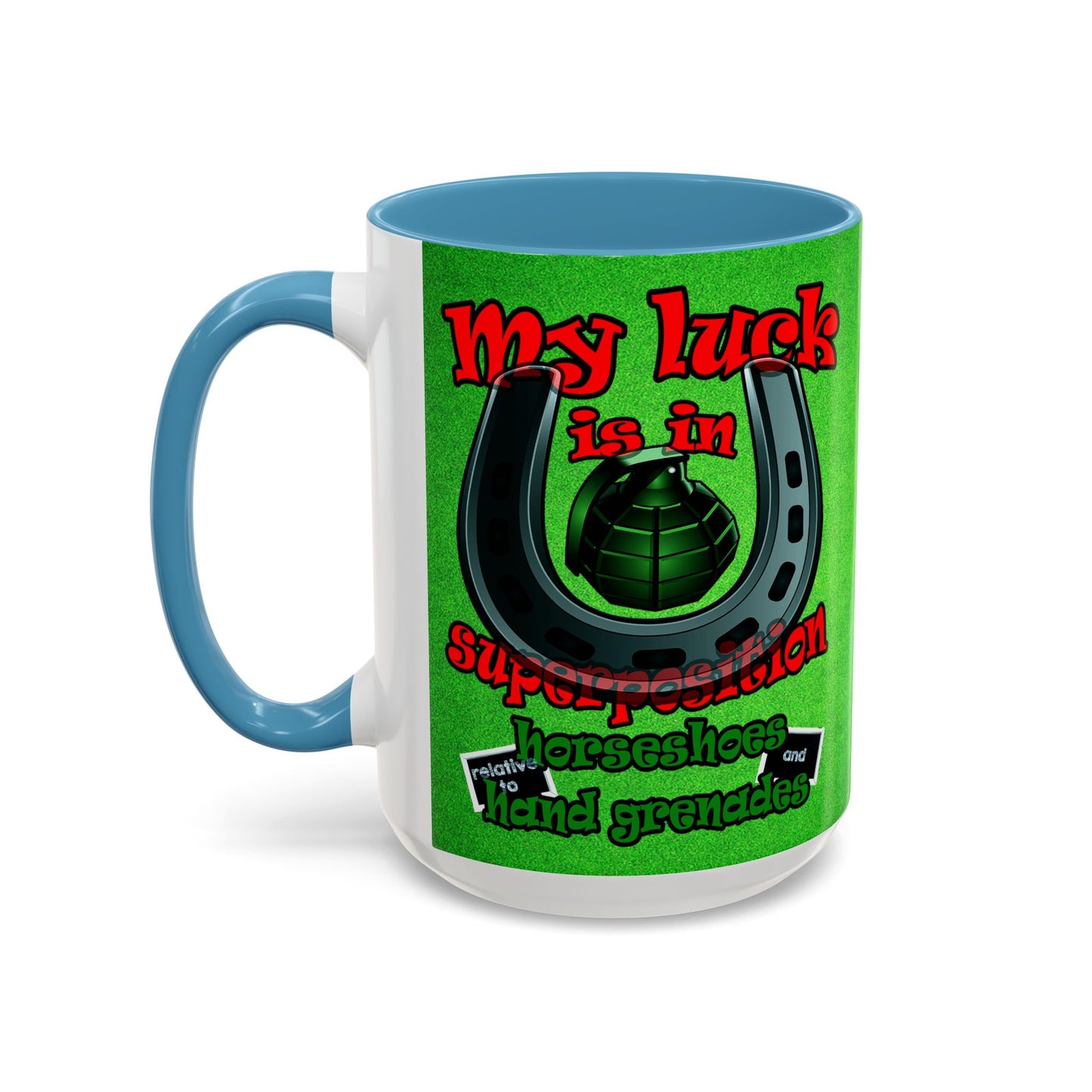 my luck - Accent Mug (green turf)