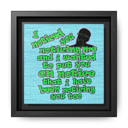 noticed you noticing - framed canvas art (faded blue)