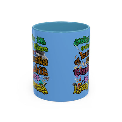the bum's shit - Accent Mug (light blue)