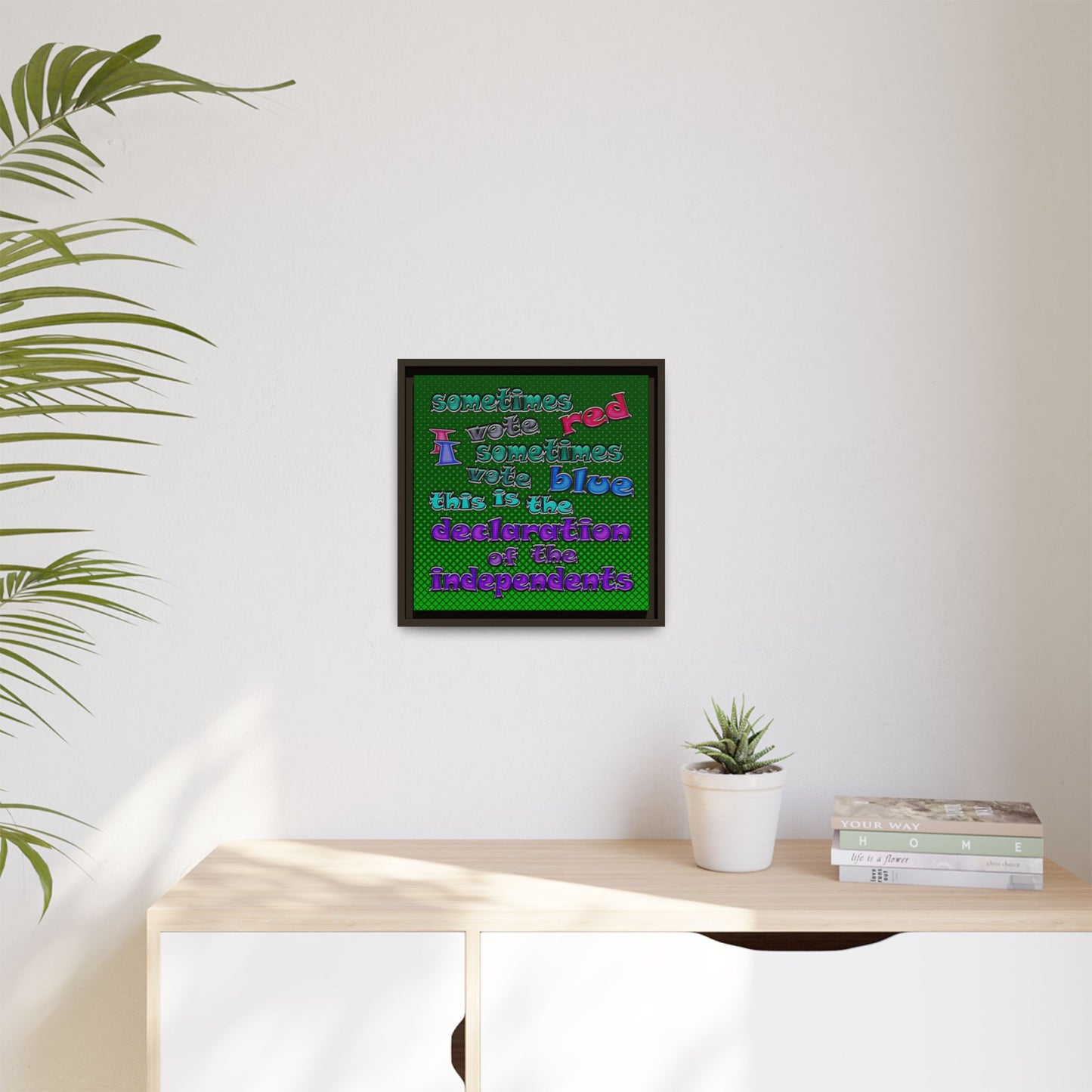 declaration of the independents - framed canvas art (logo green)