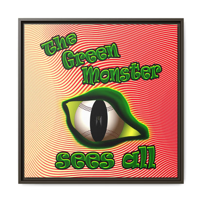 green monster - framed canvas art (yellow-orange wave)