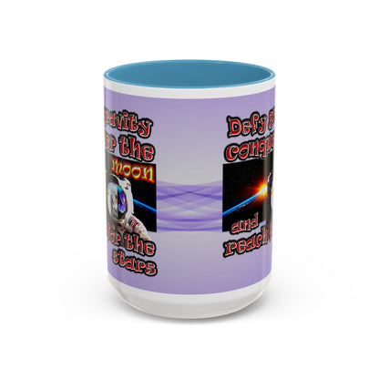 defy conquer reach - Accent Mug (light blue-pink wave)