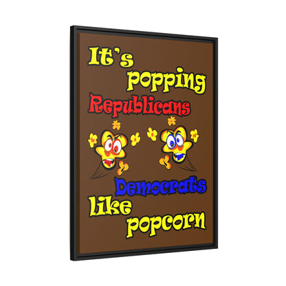 popping like popcorn - framed canvas art (brown)