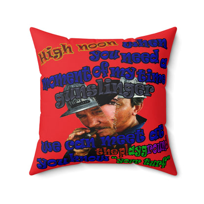 high noon - Spun Polyester Square Pillow - (red)