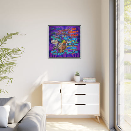 drop the beat - framed canvas art (purple wave)