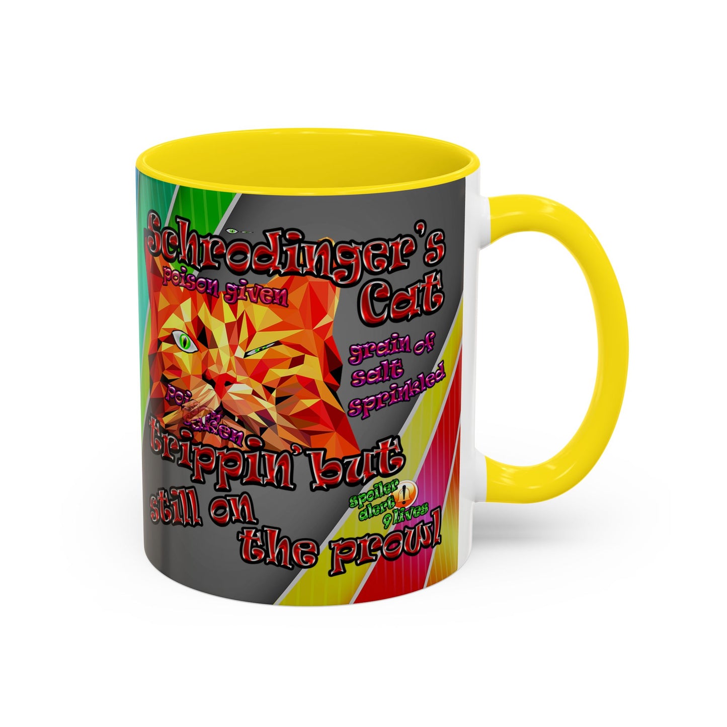 schrodinger's cat - Accent Mug (rainbow split)