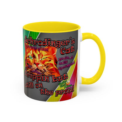 schrodinger's cat - Accent Mug (rainbow split)