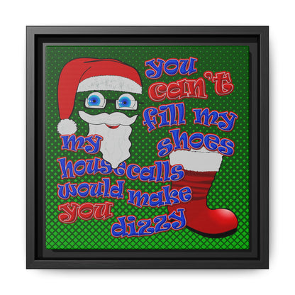 santa's shoes - framed canvas art (logo green)