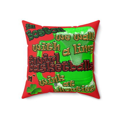 celtics logo - Faux Suede Square Pillow - (red)