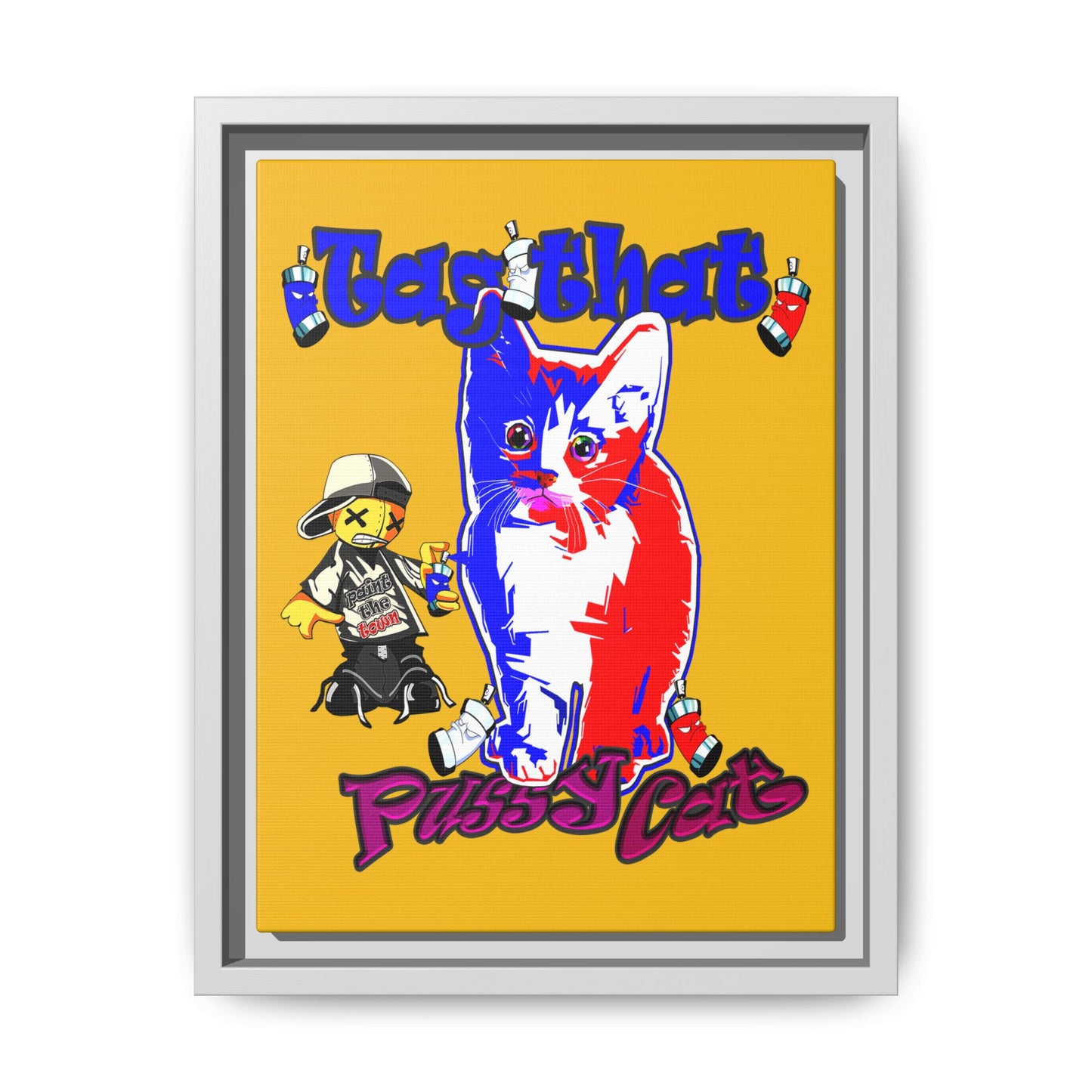 tag that - framed canvas art (yellow)