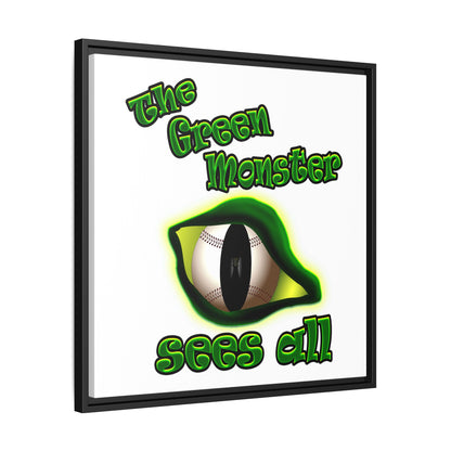green monster - framed canvas art (white)