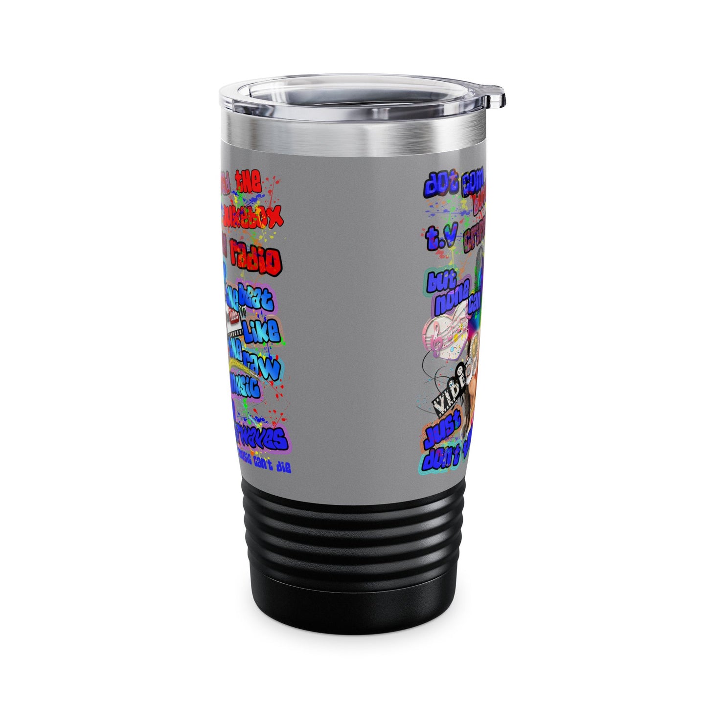 drop the beat - Ringneck Tumbler, 20oz (grey)