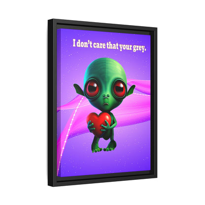 I don't care that your grey - framed canvas art (purple-pink wave)