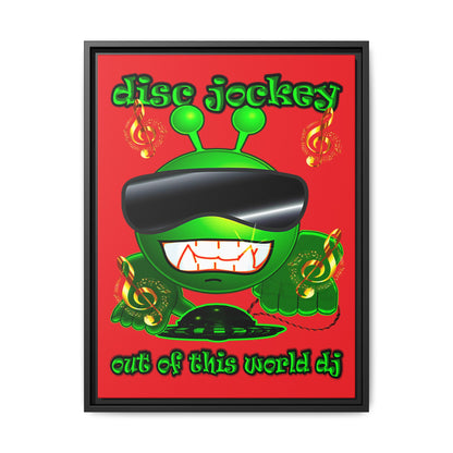 disc jockey - framed canvas art (red)
