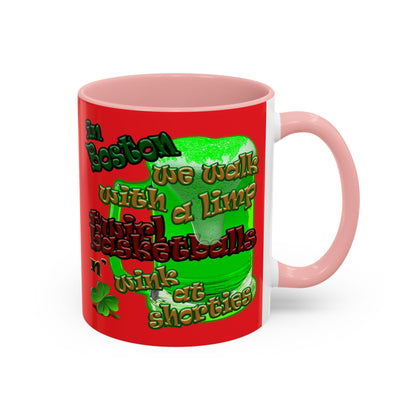 celtics logo - Accent Mug (red)