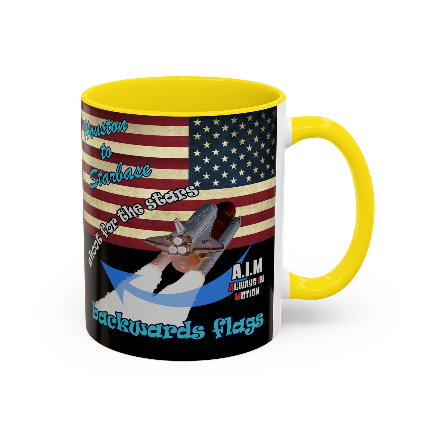 shoot for the stars - Accent Mug (black)