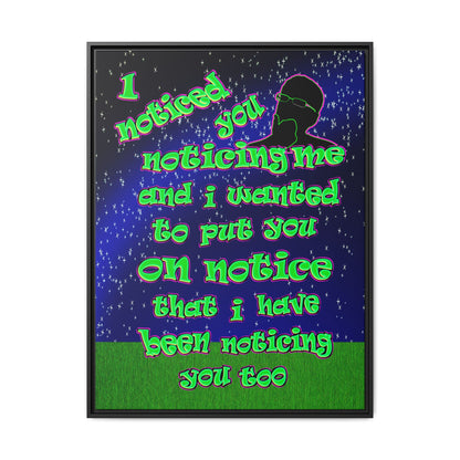 noticed you noticing - framed canvas art ('snoops' background)