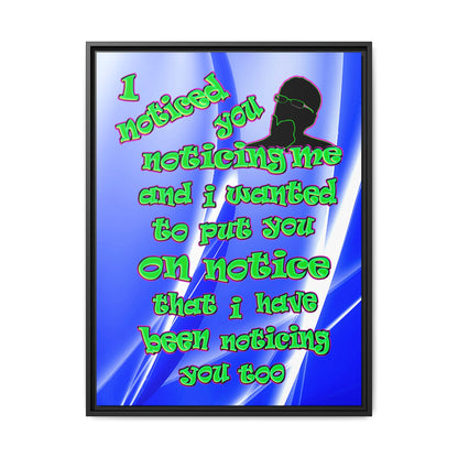 noticed you noticing - framed canvas art (blue-white wave)