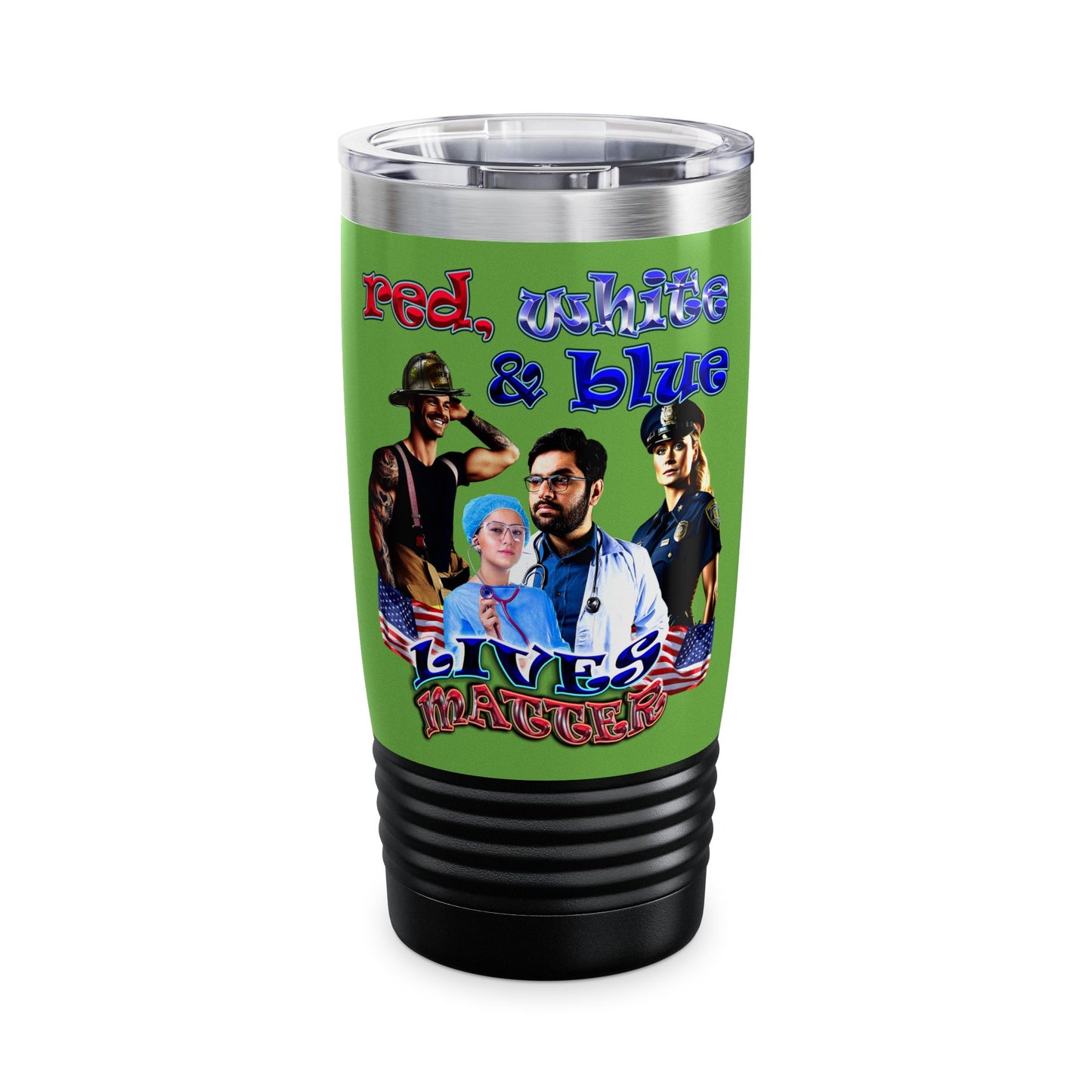 rw&b lives matter - Ringneck Tumbler, 20oz (green)