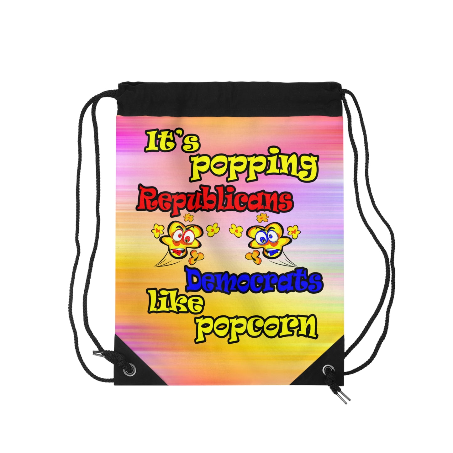 popping like popcorn - Drawstring Bag (color blur)