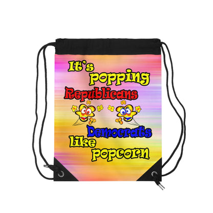 popping like popcorn - Drawstring Bag (color blur)