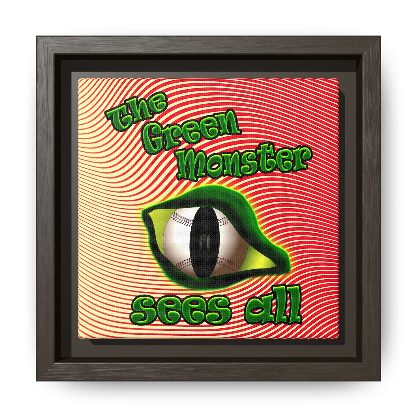 green monster - framed canvas art (yellow-orange wave)