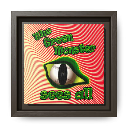 green monster - framed canvas art (yellow-orange wave)