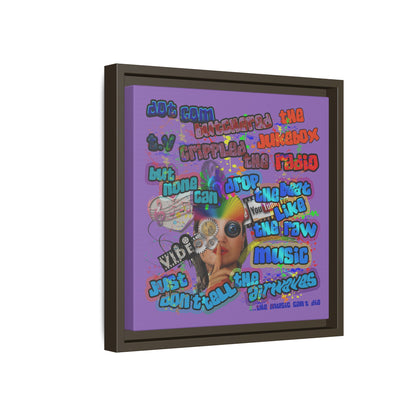 drop the beat - framed canvas art (light purple)