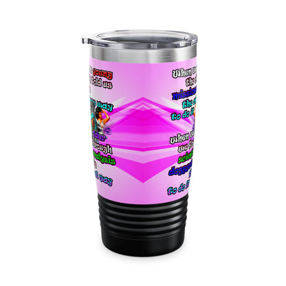 doggystyle - Ringneck Tumbler, 20oz (light blue-pink wave)