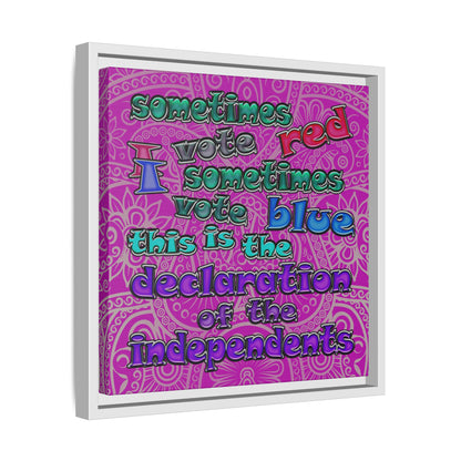 declaration of the independents - framed canvas art (pink swirl)