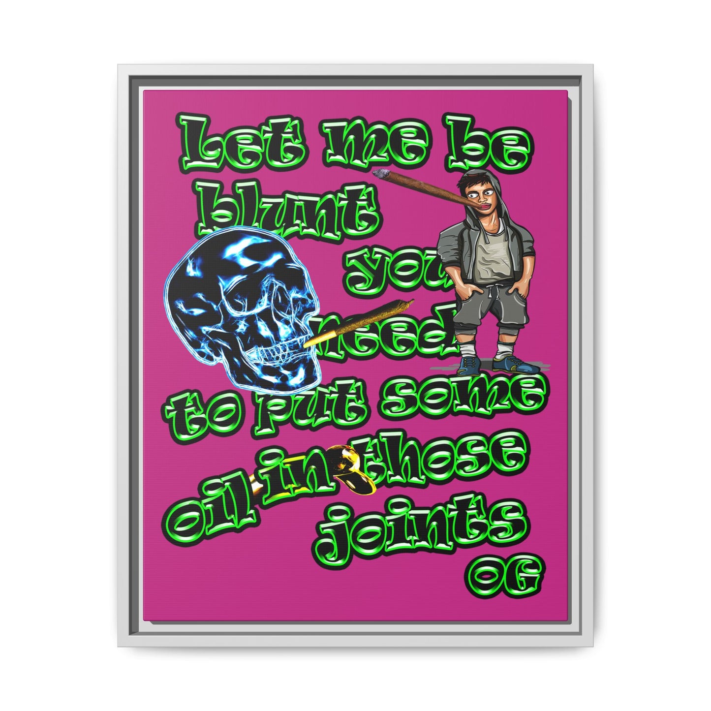 og - framed canvas art (pink)
