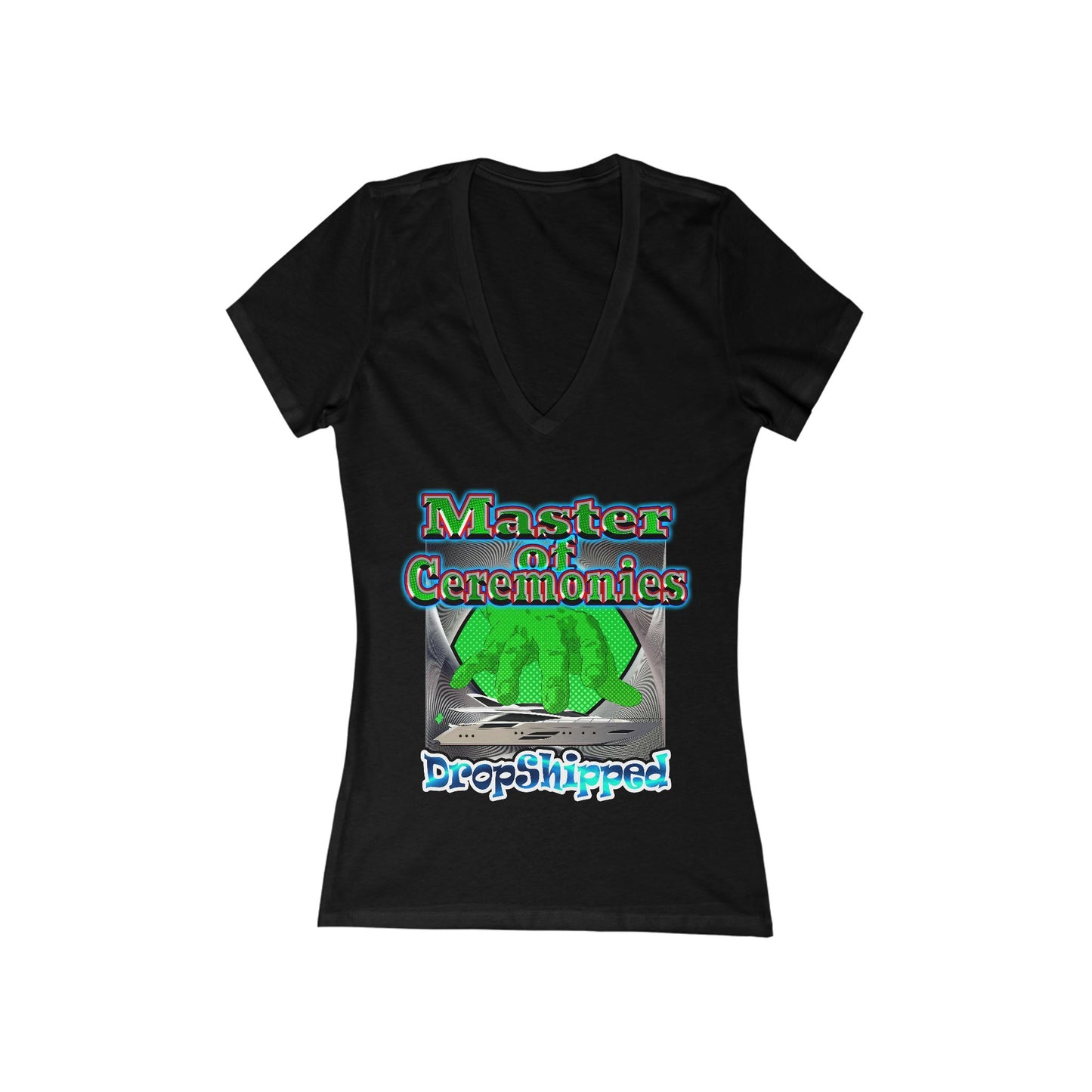 logo - Women's Jersey Short Sleeve Deep V-Neck Tee