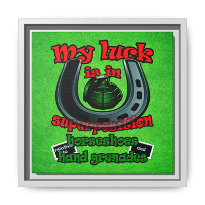 my luck - framed canvas art (green turf)