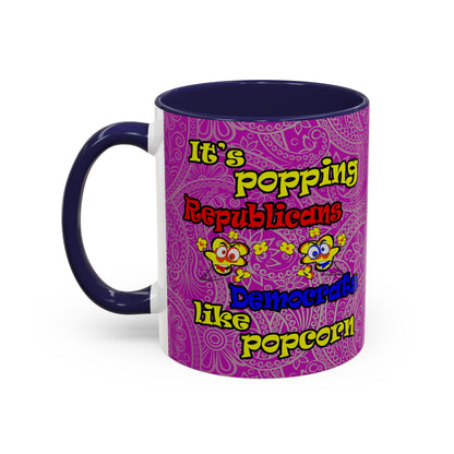 popping like popcorn - Accent Mug (pink swirl)