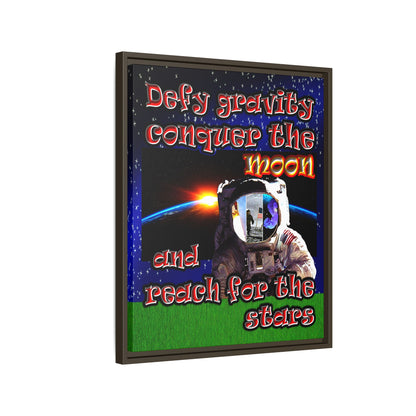 defy conquer reach - framed canvas art ('snoops' background)