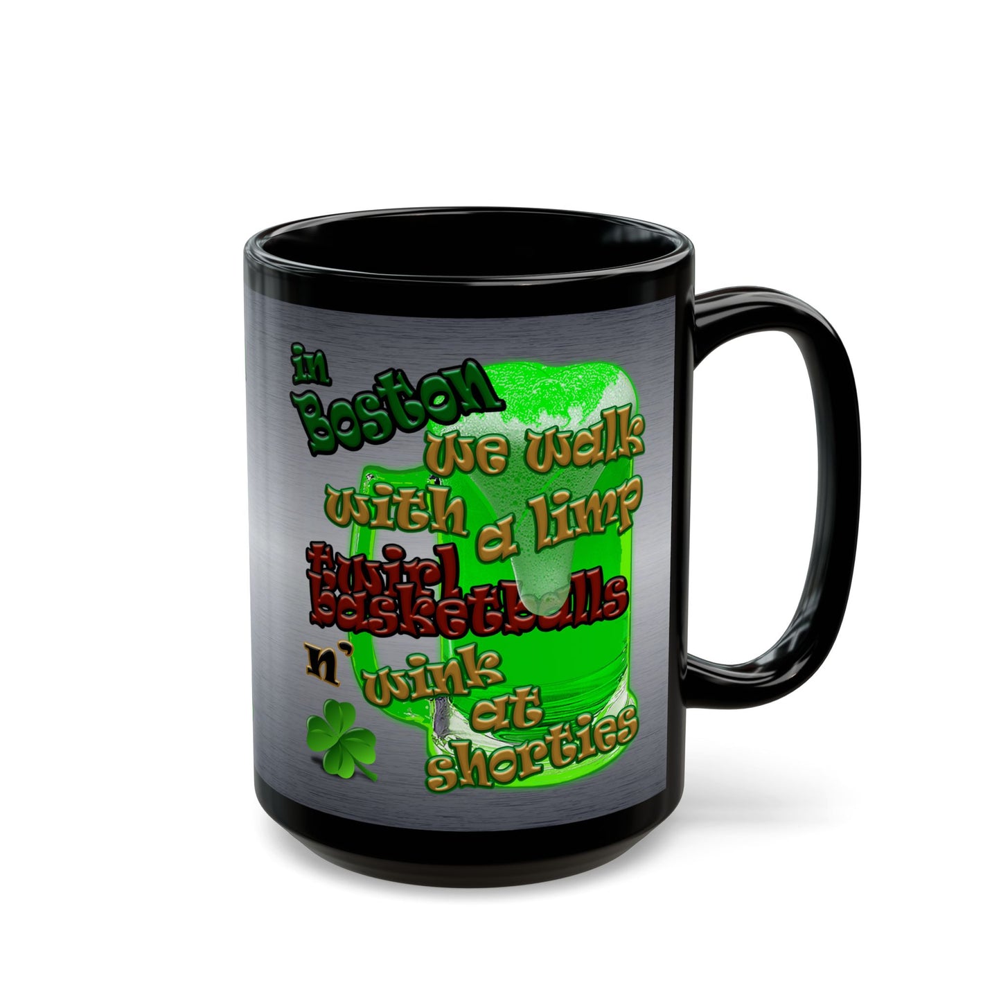 celtics logo - Black Mug (brushed nickel)