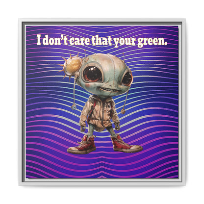 I don't care that your green - framed canvas art (purple wave)