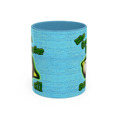 green monster - Accent Mug (faded blue)