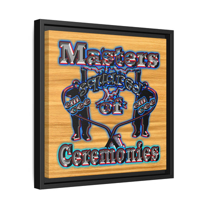 em cee squared - framed canvas art (butterscotch wood finish)